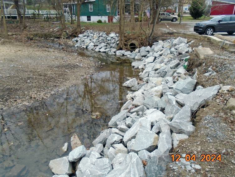 Smithton Borough post construction stabilized streambank